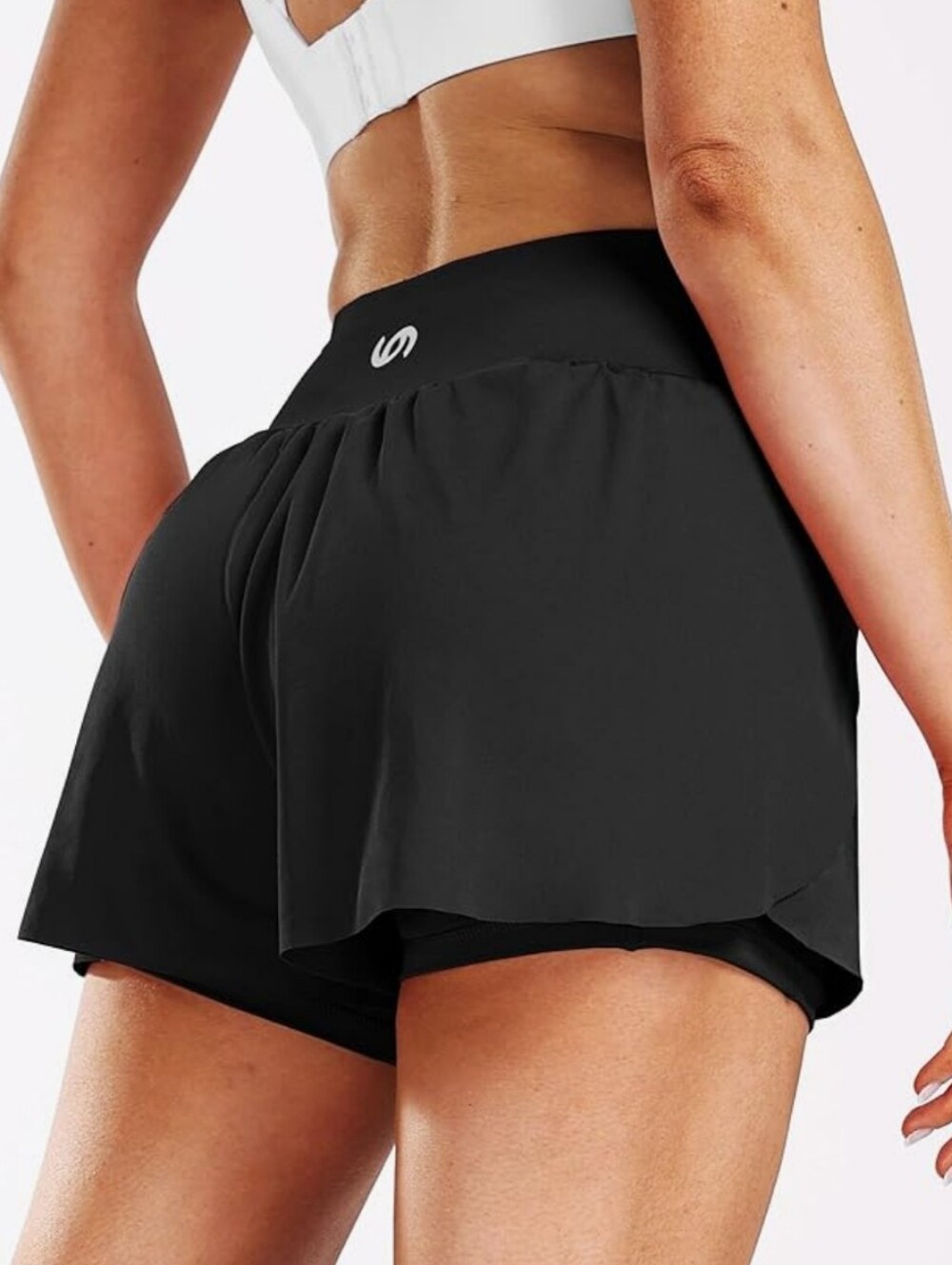 CADMUS 2 in 1 Women's Spandex Athletic Shorts Gym Yoga Shorts Pockets Size XL